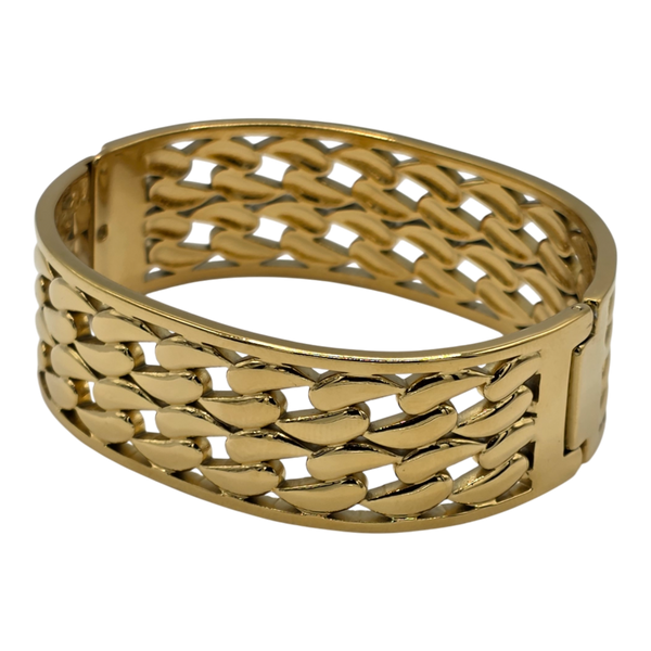 Wide Gold Colour Ladies Statement Bangle 48mm x 61mm