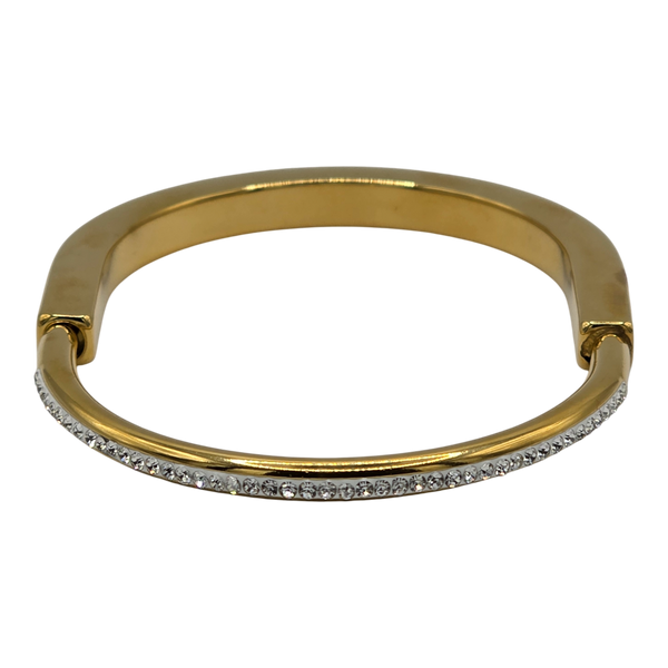 Gold Colour Statement Bangle 46mm x 65mm Two-Tone Finish