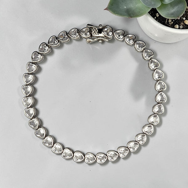 Stylish 925 Sterling Silver Moissanite Tennis Bracelet Lightweight Shine
