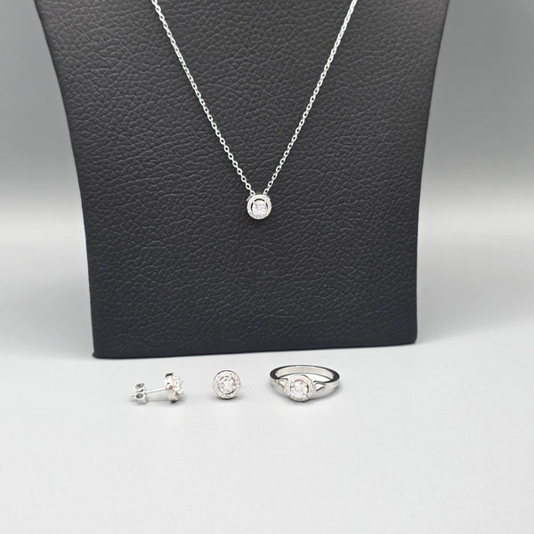 Elegant 925 Sterling Silver Moissanite Jewellery Set