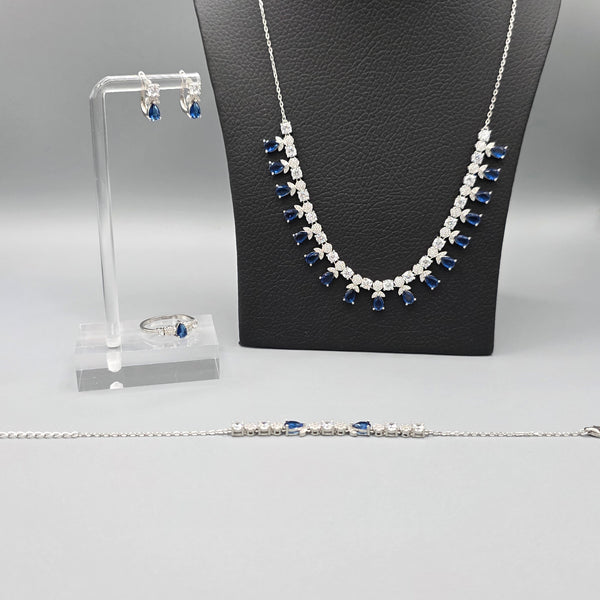 Luxury 925 Sterling Silver Moissanite Jewellery Set