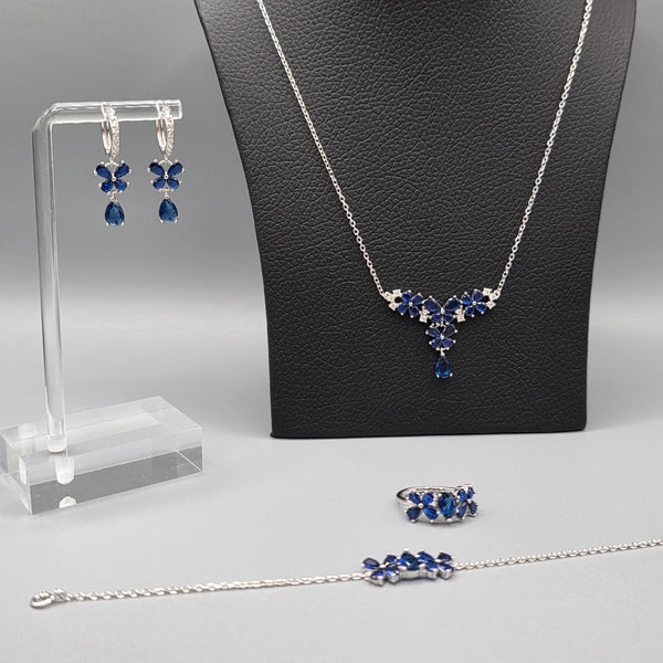 Sophisticated 925 Sterling Silver Moissanite Jewellery Set