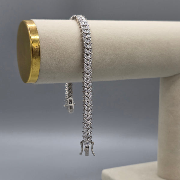 Premium 925 Sterling Silver Moissanite Elegant Design Tennis Bracelet Women